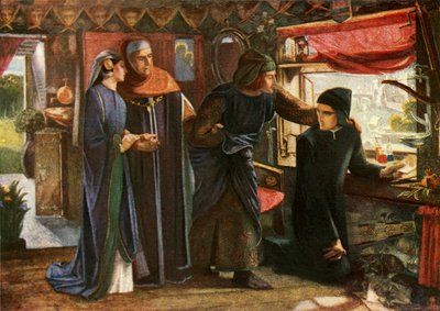 天使を描くダンテ、1853、c1912 作： Dante Gabriel Charles Rossetti