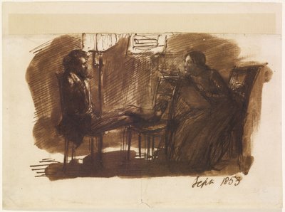 ロセッティを描くエリザベス・シッダル 作： Dante Gabriel Charles Rossetti