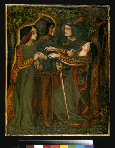 どのように彼らが自分自身に会ったか、c.185060（ガッシュ）（63160も参照） 作： Dante Gabriel Charles Rossetti