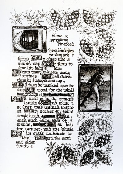 ロセッティの「House of Life」ソネットシーケンスからのイルミネーションテキスト、c.1880 作： Dante Gabriel Charles Rossetti