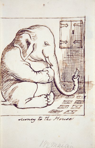 家へのお金、1873年頃（紙にペンとインク） 作： Dante Gabriel Charles Rossetti