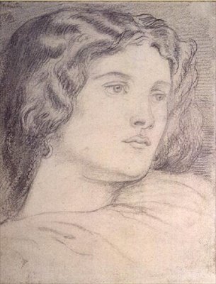 ファニー・コーンフォースの肖像頭部 1862-5年頃（鉛筆） 作： Dante Gabriel Charles Rossetti