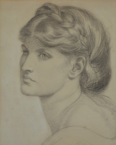 「The Bower Meadow」の習作である Alexa Wilding の肖像 作： Dante Gabriel Charles Rossetti