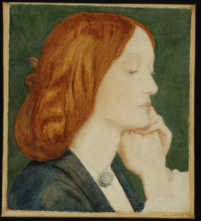 エリザベス・シダルの肖像（1829-62）1854年（紙に水彩） 作： Dante Gabriel Charles Rossetti