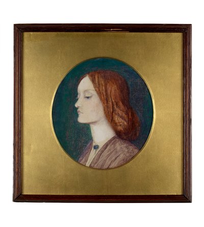 左を向いたエリザベス・シダルの肖像 作： Dante Gabriel Charles Rossetti