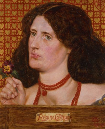 ハートの女王-エレン・ヒートンの肖像、1861 作： Dante Gabriel Charles Rossetti
