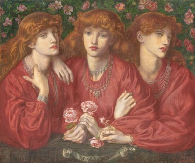 ローザトリプレックス：メイモリスのトリプルポートレート、1874 作： Dante Gabriel Charles Rossetti