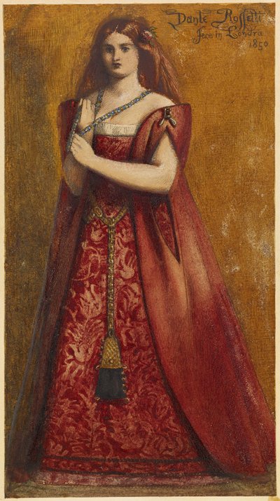 赤いドレス 作： Dante Gabriel Charles Rossetti