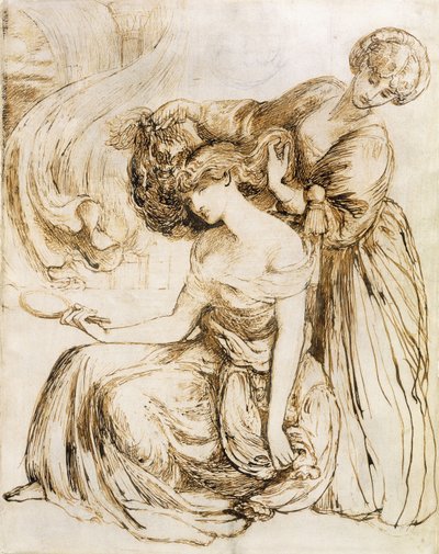 DesdemonaのDeath Songの研究：Othello、Act IV、Sc。III、 作： Dante Gabriel Charles Rossetti