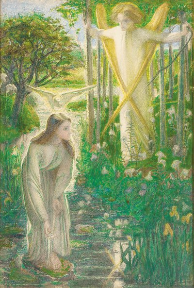 受胎告知、1855 作： Dante Gabriel Charles Rossetti