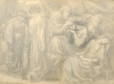 マクベス夫人の死、1875年頃 作： Dante Gabriel Charles Rossetti
