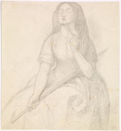 デリアへのティブルスの帰還 - デリア像のための習作 作： Dante Gabriel Charles Rossetti