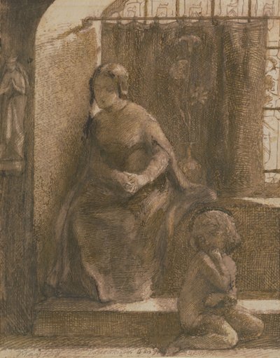 太陽は輝きますA We Be Cold、1848（紙にペンと茶色のインク） 作： Dante Gabriel Charles Rossetti
