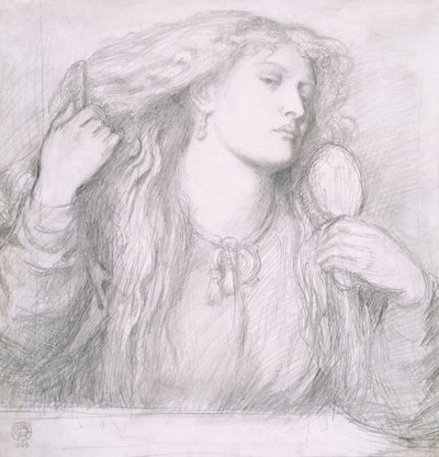 髪を梳く女性（ファニー・コーンフォース 作： Dante Gabriel Charles Rossetti