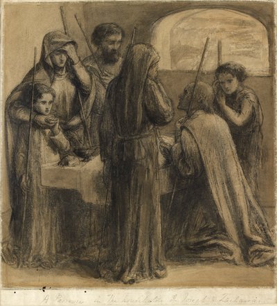 ヨセフとザカリアの家での過ぎ越し、1850年代 作： Dante Gabriel Rossetti
