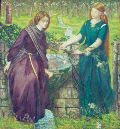 レイチェルとリアのダンテのビジョン 作： Dante Gabriel Charles Rossetti