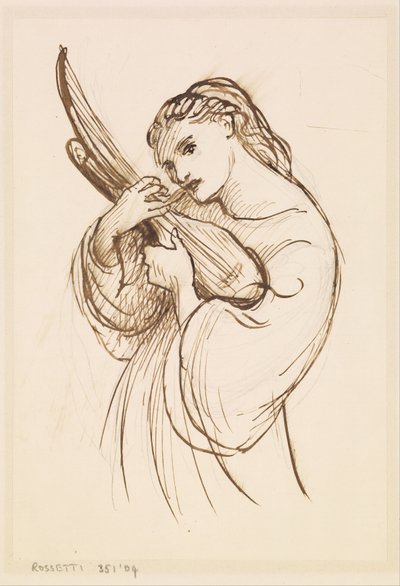 楽器を持つ少女 作： Dante Gabriel Rossetti