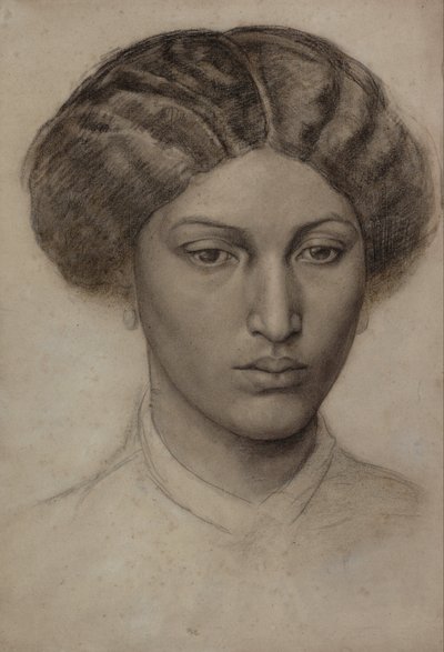 若い女性の頭部［イートン夫人？］ 作： Dante Gabriel Rossetti