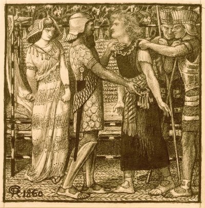 ジョセフはポティファルの前で非難された 作： Dante Gabriel Charles Rossetti
