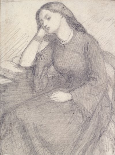 エリザベス・シダルの肖像、着席、1840年代 作： Dante Gabriel Rossetti