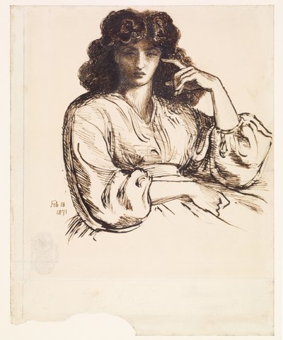 ジェーン・モリスの肖像 作： Dante Gabriel Rossetti