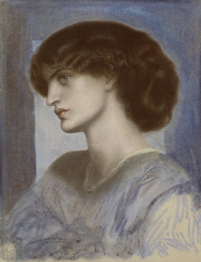 ジェーン・モリスの肖像、1868～1874年。 作： Dante Gabriel Rossetti