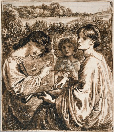 19世紀後半のバワー牧草地の研究 作： Dante Gabriel Rossetti