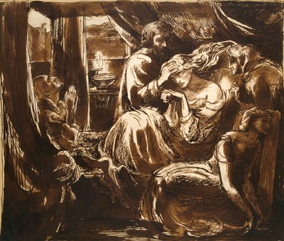 マクベス夫人の死（1875年頃 作： Dante Gabriel Rossetti