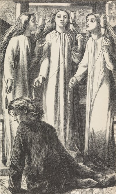 ザ・ミュージック・マスター、1855年。 作： Dante Gabriel Rossetti