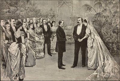 アメリカ大統領グローバー・クリーブランドとフランシス・フォルサムの結婚式、6月2日、アメリカ合衆国ワシントン、ダンテ・パオロッチによるデッサン、『L