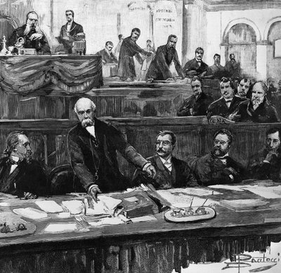 1 月 31 日、フランチェスコ・クリスピの議会での最初の政権の崩壊を告げる演説 作： Dante Paolocci