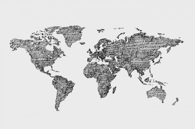 世界地図のスケッチ 作： Danushka Abeygoda