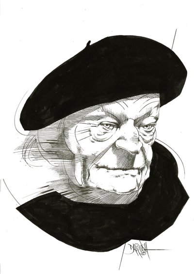 ジュゼッペ・ウンガレッティ、2024年（デジタル処理された鉛筆画） 作： Dariush Radpour