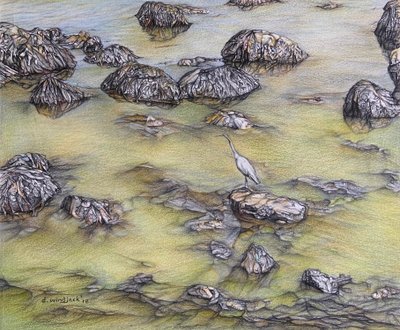 ランディング・パッド、2018年（紙に鉛筆） 作： Darrell Windjack