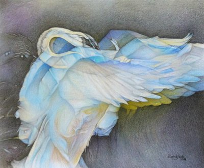 テイキング・フライト、2019年（紙に鉛筆） 作： Darrell Windjack
