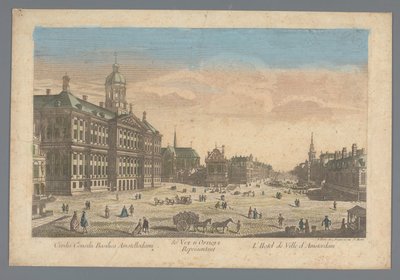 アムステルダムのダム広場にある市庁舎の眺め Civilis Consilu Basilica Amstellodami / So.e Vue D