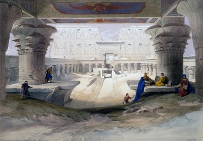 エドフ神殿、デビッド・ロバーツ（1796-1864）の図面からのエングレーヴィング（「エジプトとヌビア」より 作： David (after) Roberts