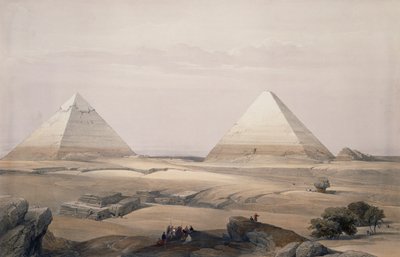 ギザのピラミッド、デビッド・ロバーツ（1796-1864）の図面からのエングレーヴィング（「エジプトとヌビア」より 作： David (after) Roberts