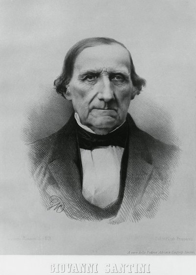 イタリアの天文学者、数学者、科学者であるジョヴァンニ・サンティーニ（1787-1877）の肖像 作： John Ward Dunsmore