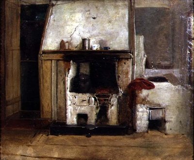 A Kitchen Hearth（油彩・キャンバス） 作： David (follower of) Wilkie