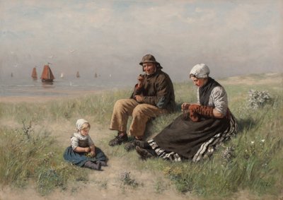 スヘフェニンゲンの砂の上 作： David Adolph Constant Artz