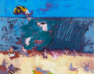 パラグライダーのあるビーチ 作： David Alan Redpath Michie