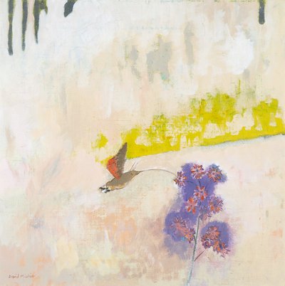 花にヒルガオ スズメガ 作： David Alan Redpath Michie