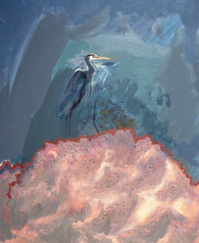 オオアオサギ（キャンバスに油彩） 作： David Alan Redpath Michie