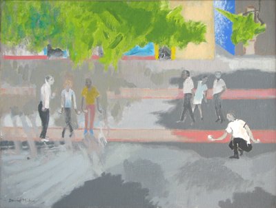 サンジャンでブールを演奏、2008年（キャンバスに油彩） 作： David Alan Redpath Michie