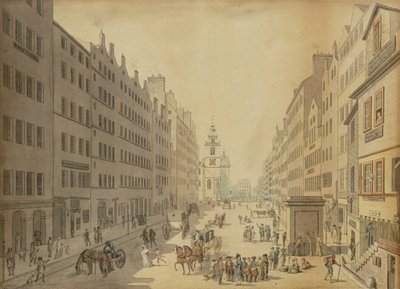 1793年の東からのエジンバラのハイストリートの眺め 作： David Allan
