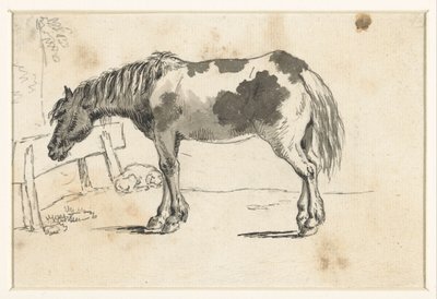 立っている馬と横になっている犬 作： David Alphonse de Sandoz Rollin