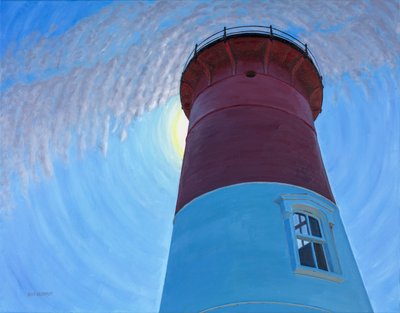 光を見る、2017年（キャンバスに油彩） 作： デビッド・アルセノー