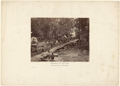 チカホミニーに架かる軍用橋 作： David B. Woodbury