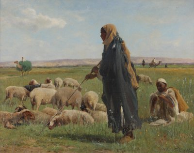 アラブ羊飼い、1892 作： David Bates